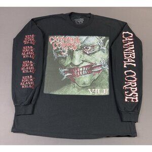Cannibal Corpse Stab Hack Slash Kill Vile Death Metal 2XL Black Long Sleeve Tee